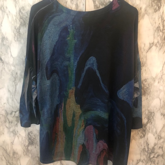 Jess & Jane impressionist print blouse tunic - Picture 2 of 2